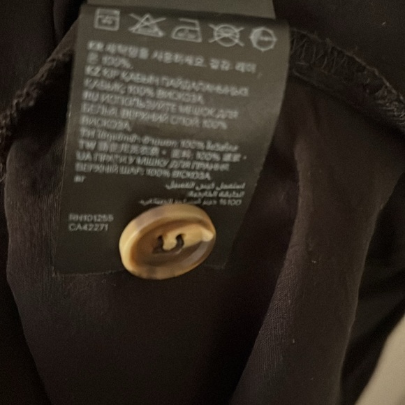 H&M long black shirt dress with tie belt - Picture 8 of 15